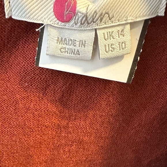 Boden Rust Orange Wool Wrap Cardigan Size 10 - Picture 6 of 6